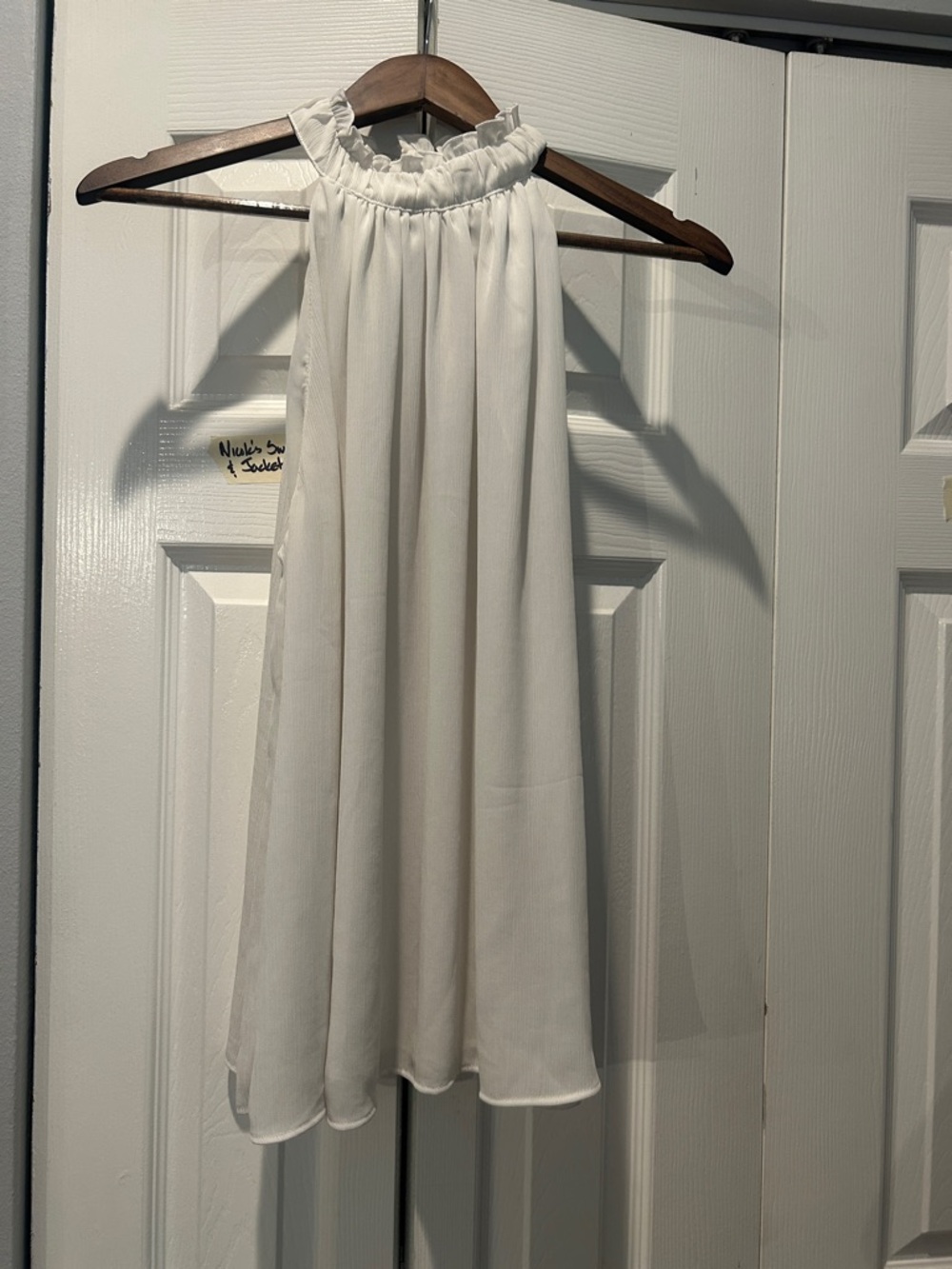 H&M White Ruffled Halter Neck Blouse
